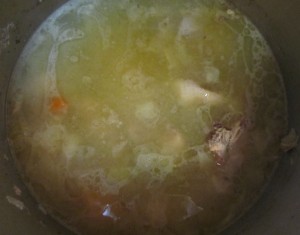 Broth ready to strain