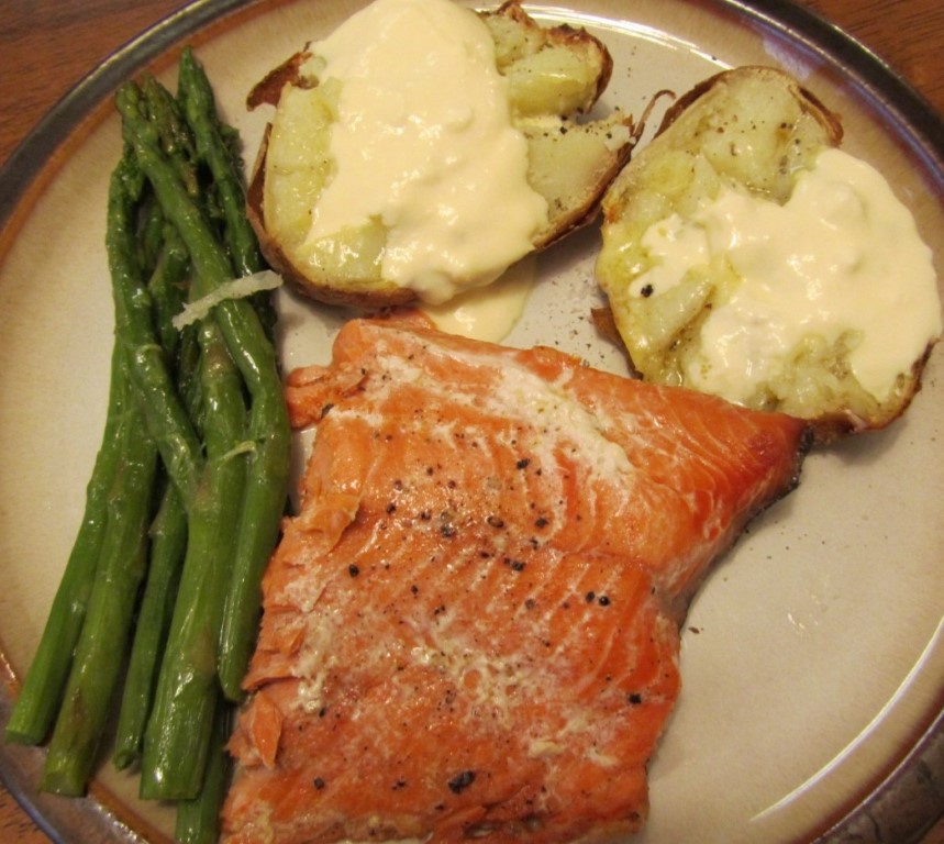 Salmon and veggies