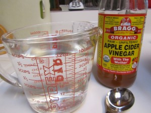 Vinegar and water