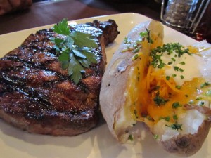 Ribeye with baked potato