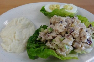 Chicken salad with deviled eggs