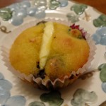Blueberry muffin with butter