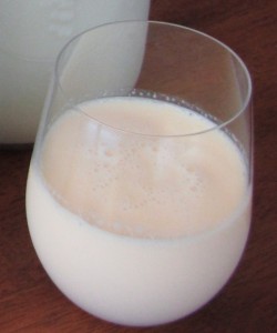 Glass of local raw milk