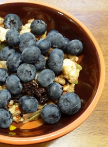 Bowl of nutty granola