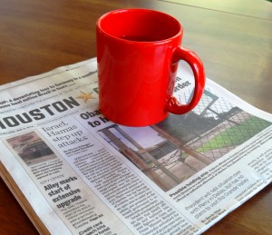 Houston Chronicle and mug